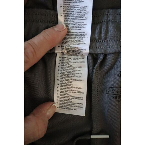 adidas Men's Sz M Gray/White 3-Striped Aeroready PrimeGreen Track Pants - Picture 4 of 11